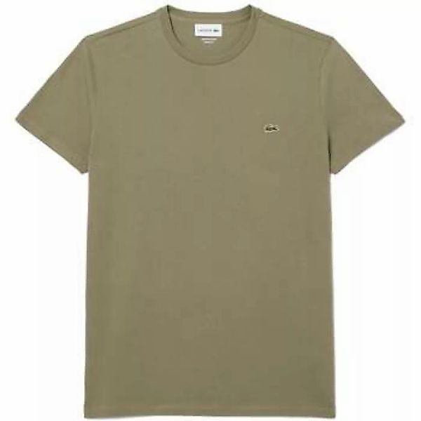 Lacoste  T-Shirts & Poloshirts Cotton Pima Crew Neck T-Shirt Khaki Green günstig online kaufen