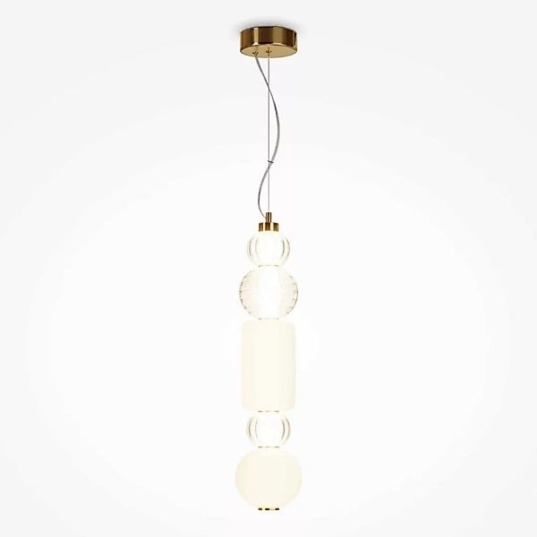 LED Pendelleuchte Collar in Gold und Transparent 35W 1600lm 2195mm günstig online kaufen