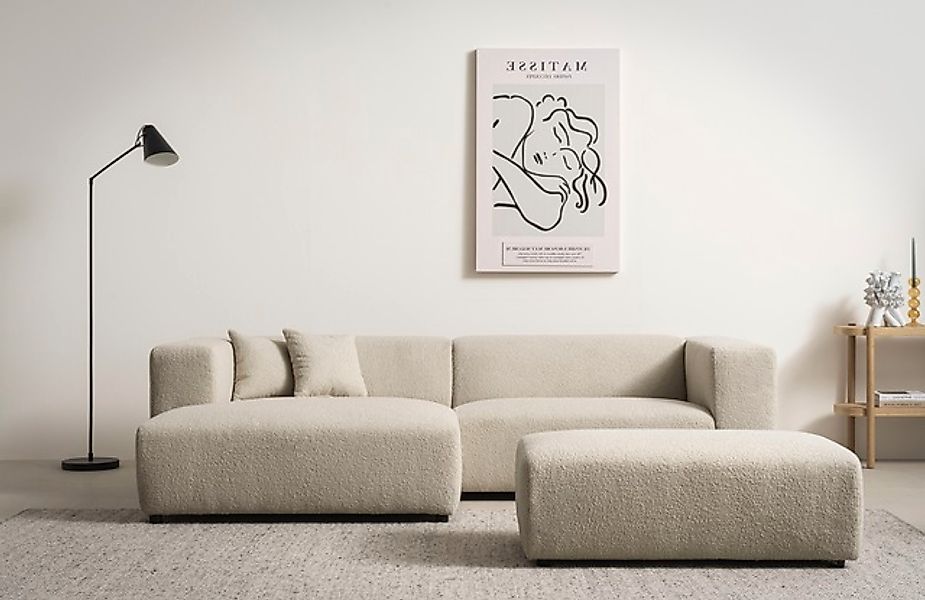 Home affaire Polsterecke »BAKELS, Ecksofa-Set mit Hocker, L-Form mit Schlaf günstig online kaufen