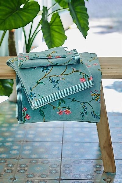 PiP Studio Handtuch Les Fleurs Blue 16X22 Set A 3 Blau 100% Cotton, terry v günstig online kaufen