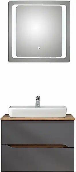 Saphir Badmöbel-Set »Quickset 2-teilig, Keramik-Aufsatzbecken mit LED-Spieg günstig online kaufen