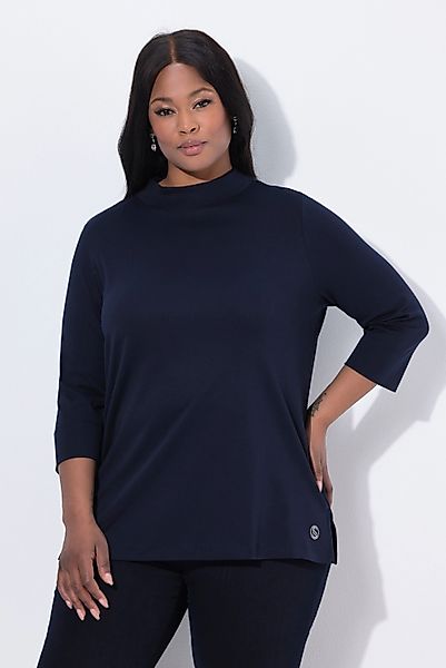 Ulla Popken T-Shirt Shirt A-Linie Stehkragen günstig online kaufen