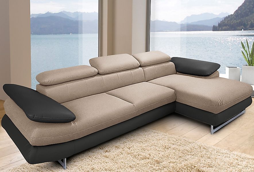 INOSIGN Ecksofa "Solution L-Form", mit Arm- & Kopfteilverstellung, wahlweis günstig online kaufen