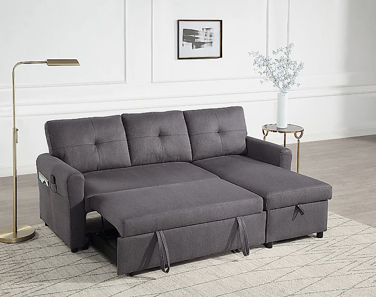 ATLANTIC home collection Ecksofa "Gustavo L-Form", mit Schlaffunktion, Stau günstig online kaufen