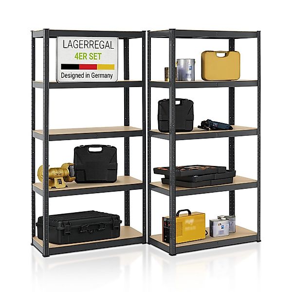 Juskys Schwerlastregal Basic, 4-tlg., Regalsystem mit günstig online kaufen