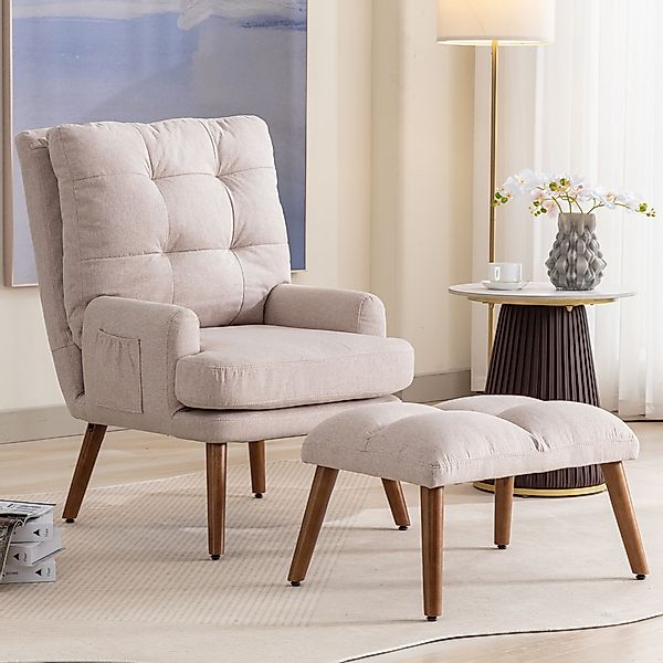 Lounge sessel mit hocker 65x60x96cm, 10-stufig verstellbare Rückenlehne, el günstig online kaufen