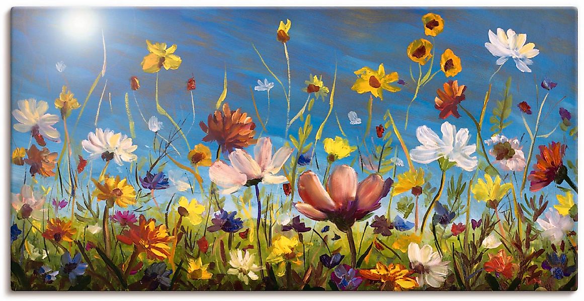 Artland "Wildblumenwiese blauer Himmel" Blumenwiese 1 Stk. tlg. als Leinwan günstig online kaufen