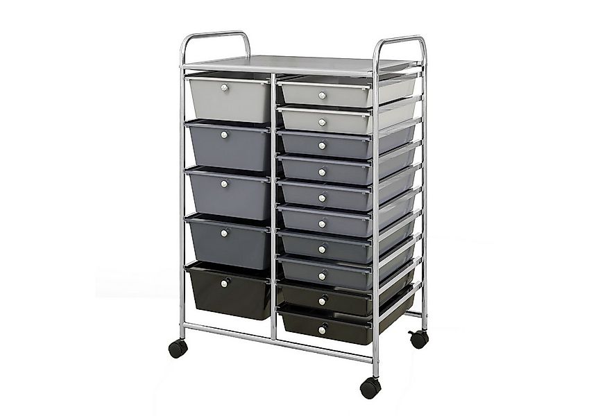 COSTWAY Rollcontainer, Bürocontainer mit 15 stapelbaren Schubladen & Rollen günstig online kaufen