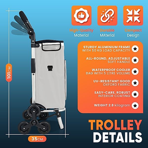 wuuhoo Einkaufstrolley Buddy mit 6 Rollen und Thermo-Aluminium 50 Liter, Ei günstig online kaufen