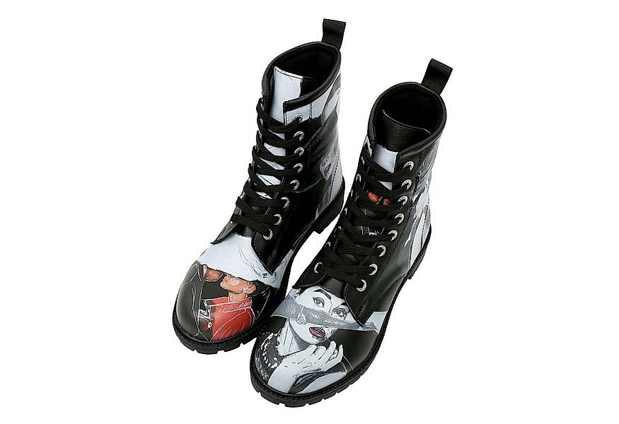 DOGO Long Boots Schnürstiefel Go Back To Being Yourself Black Damen Schnürb günstig online kaufen