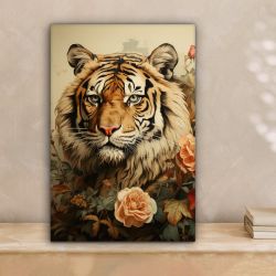 OneMillionCanvasses® Leinwandbild Vintage - Tiger - günstig online kaufen