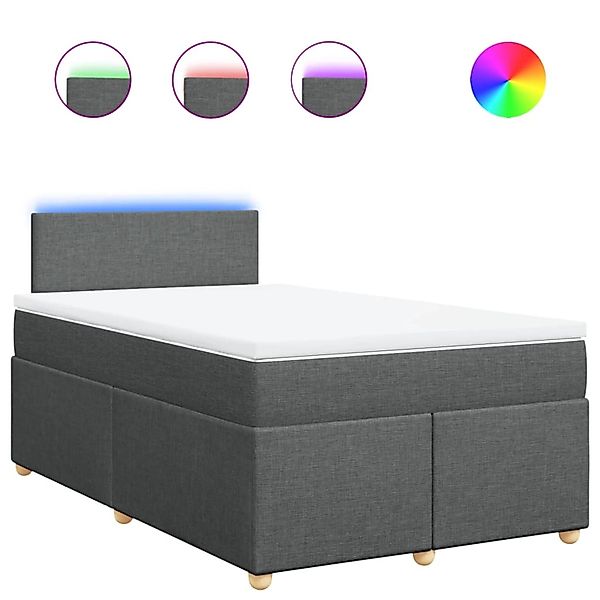 vidaXL Boxspringbett mit Matratze Dunkelgrau 120x190 cm Stoff 3288913 günstig online kaufen