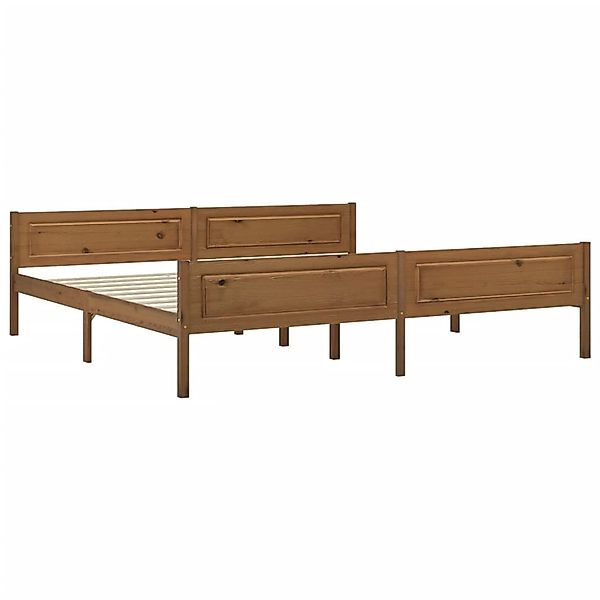 vidaXL Bettgestell Massivholzbett Kiefer Honigbraun 200x200 cm Doppelbett B günstig online kaufen