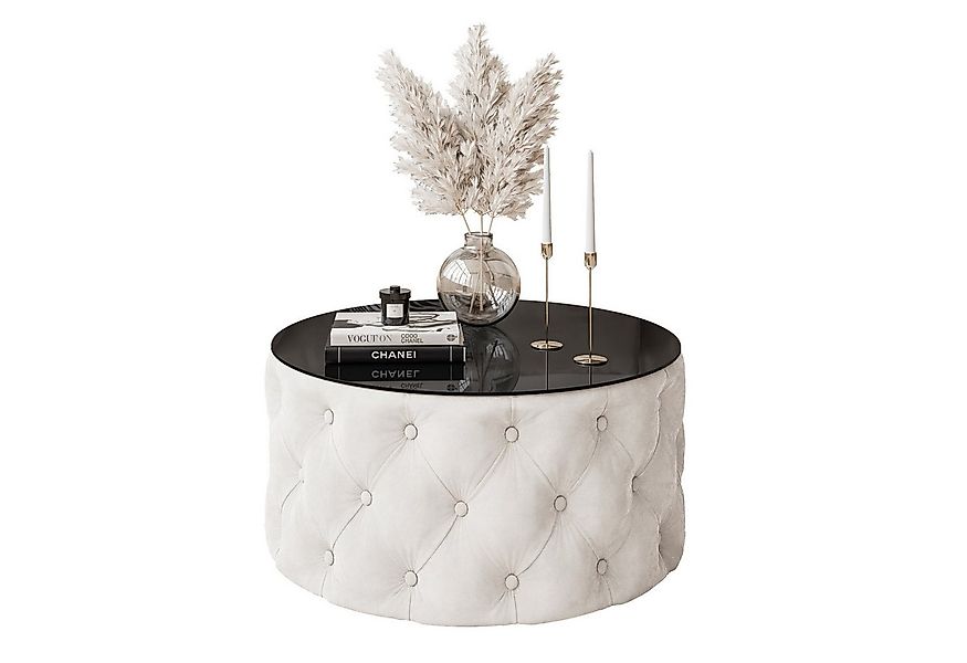 Lookway Couchtisch CHESTERFIELD 70 cm runder gepolsterter couchtisch günstig online kaufen