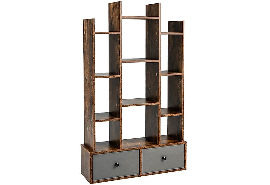 COSTWAY Bücherregal, Standregal mit 12 Fächern und 2 Schublade, 53x24x118cm günstig online kaufen