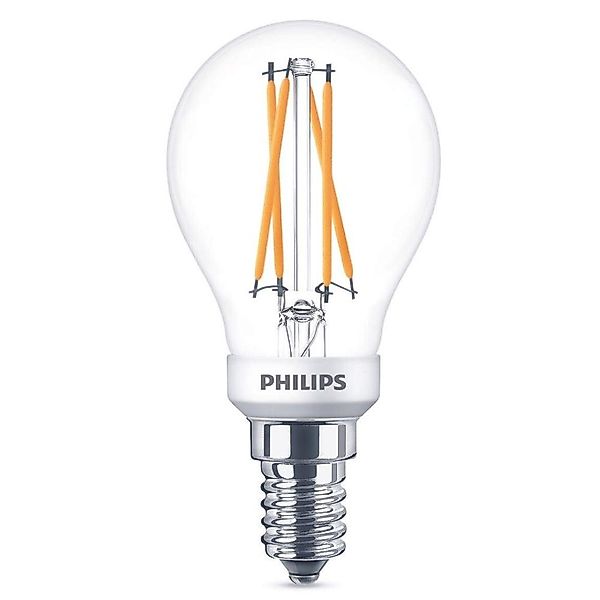 Philips LED Filament Lampe E14 Tropfen - P45 2W 270lm 2200-2700K dimmbar Ei günstig online kaufen