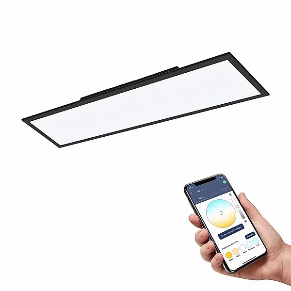 EGLO connect Salobrena-Z LED-Deckenlampe, 120x30cm, schwarz günstig online kaufen