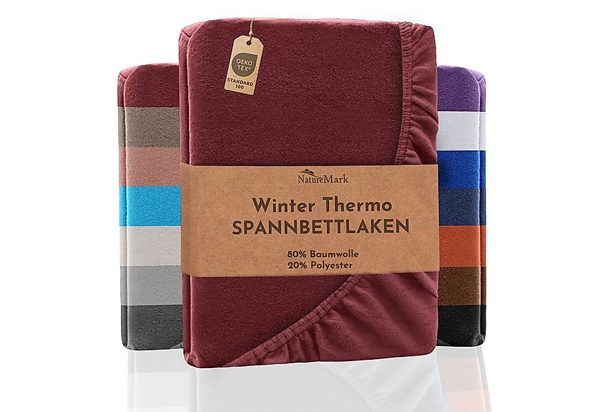 NatureMark Spannbettlaken Winter Thermo Fleece Spannbetttuch, 80% Baumwolle günstig online kaufen