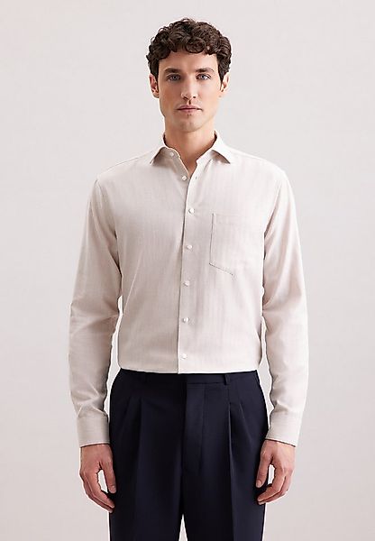 seidensticker Flanellhemd Schwarze Rose Regular 1/1 Kentkragen Fischgrat günstig online kaufen