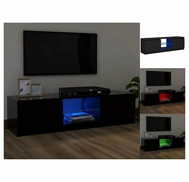 vidaXL TV-Schrank TV-Schrank mit LED-Leuchten Schwarz 120x30x35,5 cm Lowboa günstig online kaufen