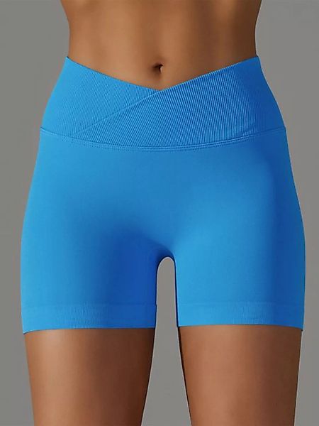 FIDDY Yogashorts Pfirsichfarbene Hüft-Yoga-Shorts mit überkreuzter Taille günstig online kaufen