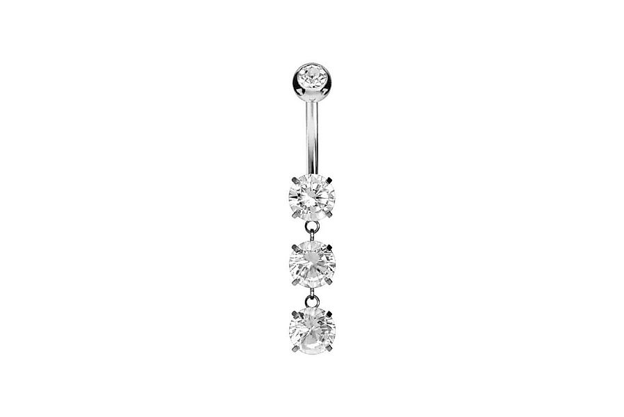 PIERCINGLINE Bauchnabelpiercing Titan Bananabell mit Innengewinde 3 KRISTAL günstig online kaufen