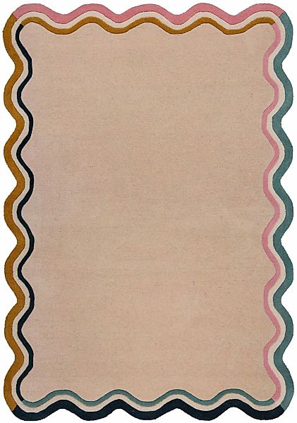 FLAIR RUGS Wollteppich »Leo Scallop«, rechteckig, 25 mm Höhe, Woll Border T günstig online kaufen