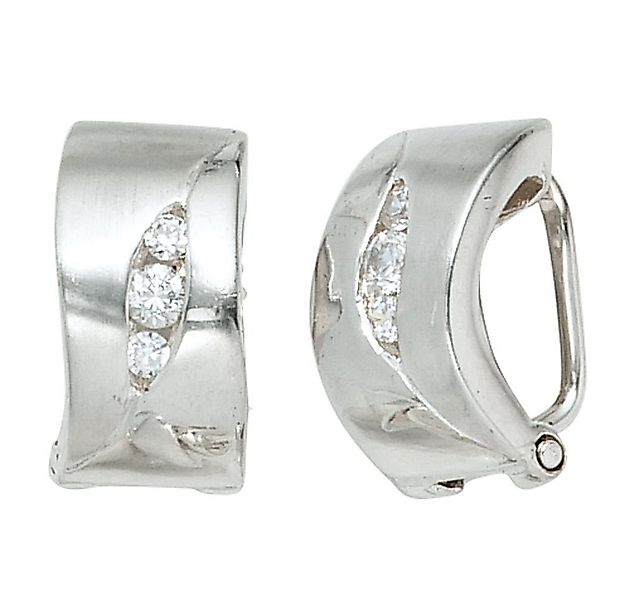 Schmuck Krone Paar Ohrclips Ohrclips aus 925 Silber mit 6 Zirkonia, Silber günstig online kaufen