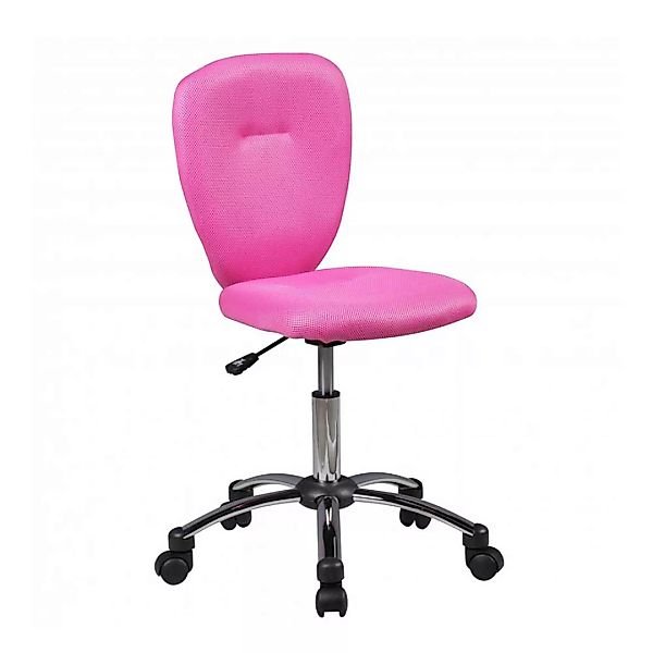 Kinderdrehstuhl Pink mit höhenverstellbarem Sitz Gestell aus Metall günstig online kaufen