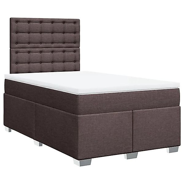 vidaXL Boxspringbett mit Matratze Dunkelbraun 120x200 cm Stoff 3292772 günstig online kaufen