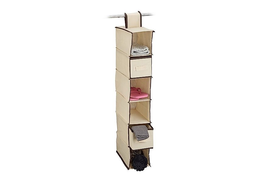 relaxdays Hängeaufbewahrung Hängeregal für Kleiderschrank, Beige günstig online kaufen