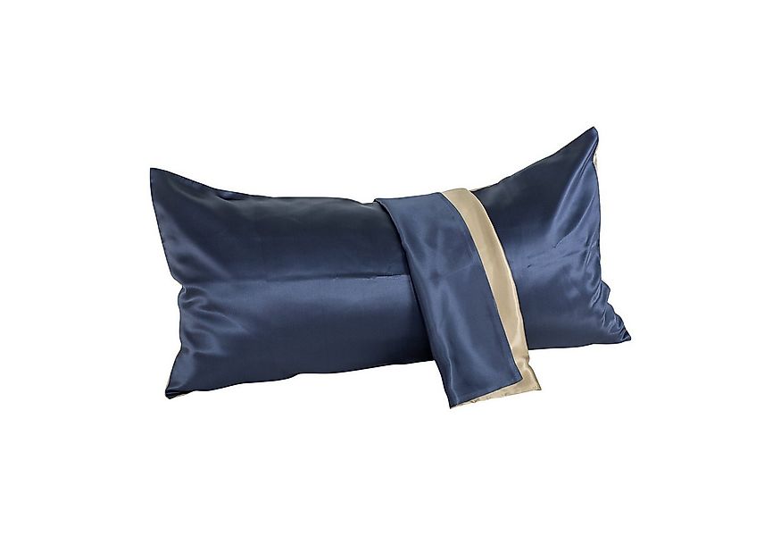orignee Kissenbezug Seidenkissenbezug aus 100% Maulbeerseide, Blue & Taupe, günstig online kaufen