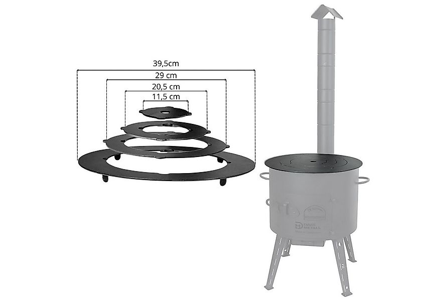 4BIG.fun Feuerstelle Adapter-Ringe Eintopfofen Uchag 36 cm Utschak Topf, (H günstig online kaufen