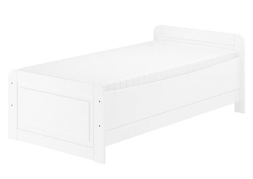 ERST-HOLZ Bett Weißes Seniorenbett 100 x 200 Einzelbett Extra Hoch, Holzwer günstig online kaufen