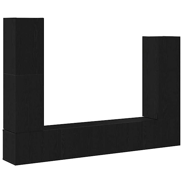 vidaXL TV-Schrank-Set 6-Tlg Schwarz Eichen-Optik 30,5 x 30 x 110 cm 3333060 günstig online kaufen
