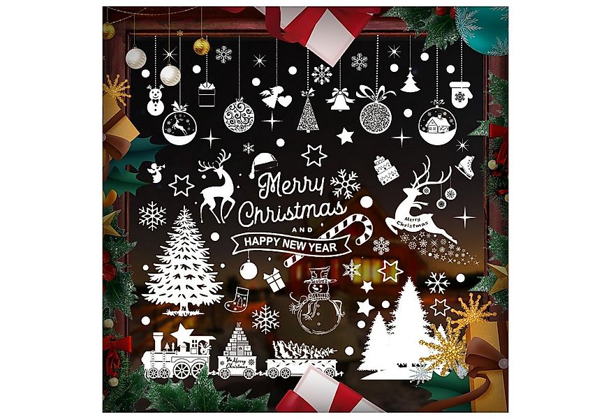 Coonoor Fenstersticker Weihnachts-Fensteraufkleber-Set, statische Fensterau günstig online kaufen