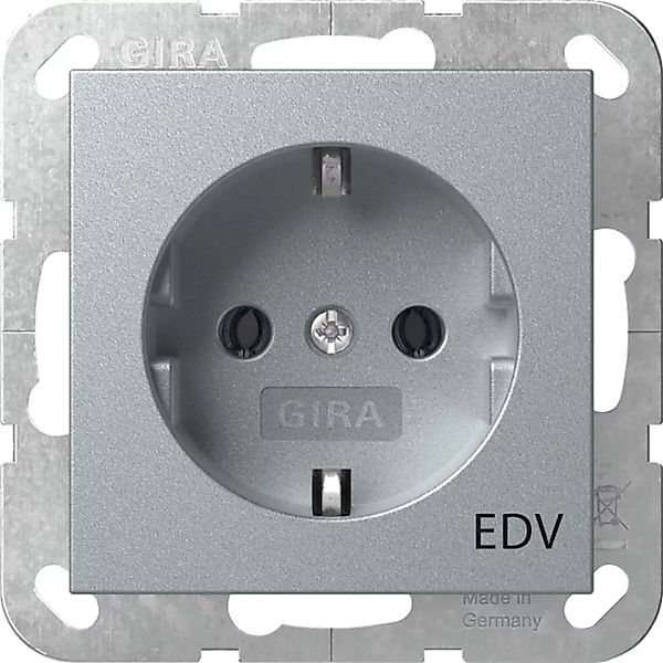 Gira Steckdose Aufdruck EDV Alu 445826 günstig online kaufen