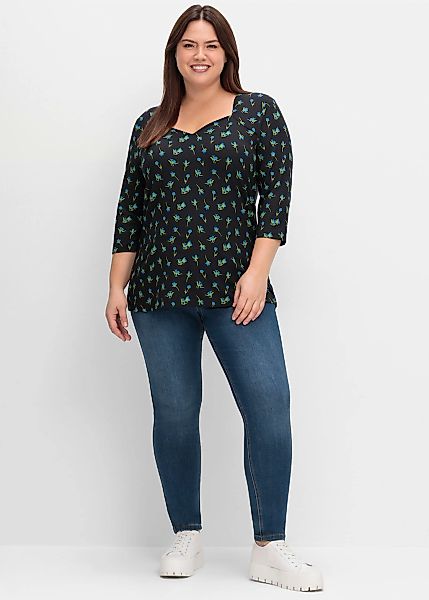 Sheego 3/4-Arm-Shirt "T-Shirt", (1 tlg.) günstig online kaufen