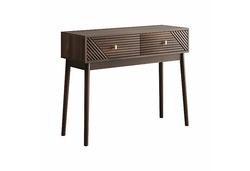 MODFU Schreibtisch mit Schubladen (Walnuss Konsolentisch im Mid-Century Mod günstig online kaufen