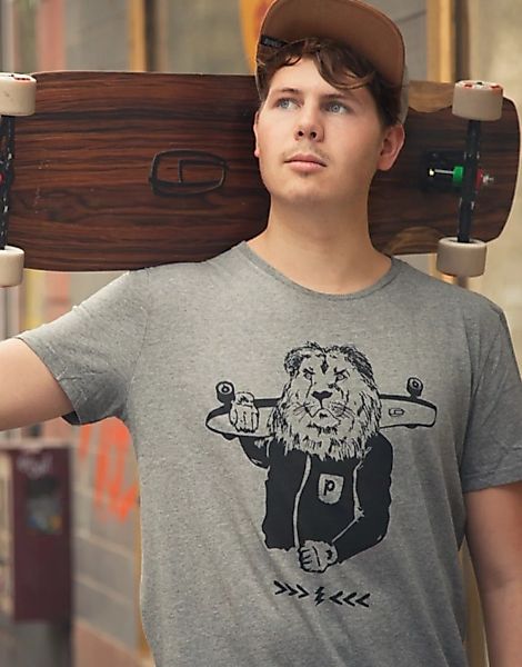 Leo Longboard - Fair Gehandeltes T-shirt - Heather Grey günstig online kaufen
