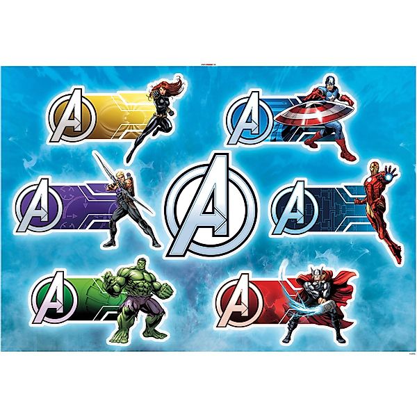 Komar Wandtattoo "Avengers Plates - Größe 100 x 70 cm" selbstklebend, Wands günstig online kaufen