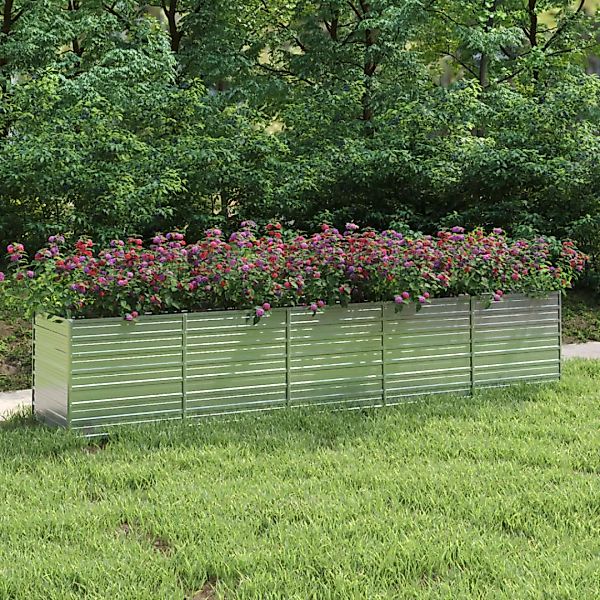 Garten-hochbeet 400x80x77 Cm Verzinkter Stahl Silber günstig online kaufen