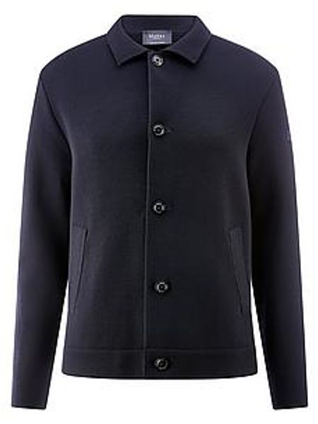 Strickjacke Hemdkragen MAERZ Muenchen blau günstig online kaufen