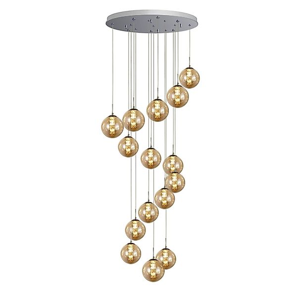 ZMH Pendelleuchte LED Höhenverstellbar Kronleuchter Glas günstig online kaufen