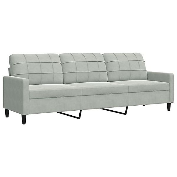 vidaXL Sofa, 3-Sitzer-Sofa Hellgrau 210 cm Samt günstig online kaufen