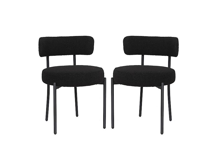 Puluomis Esszimmerstuhl (2/ 4/6er Set Bouclé mit Rückenlehnen, Polsterstühl günstig online kaufen