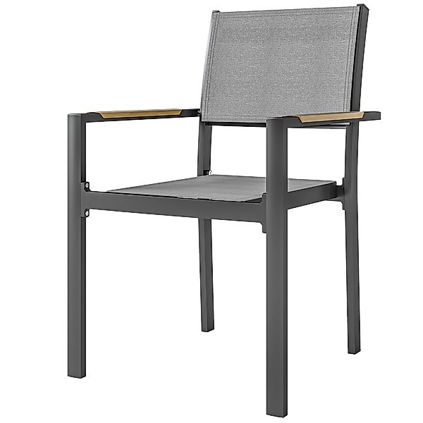 Outsunny Set mit 4 Gartenstühlen mit Holzoptik Armlehnen, Esszimmerstühle A günstig online kaufen