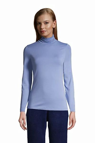 Rollkragenshirt aus Baumwoll/Modalmix, Damen, Größe: 48-50 Normal, Blau, by günstig online kaufen