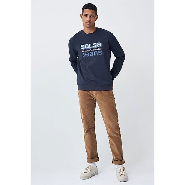 Salsa Jeans 125475-806 / Slim Branding Pullover M Blue günstig online kaufen