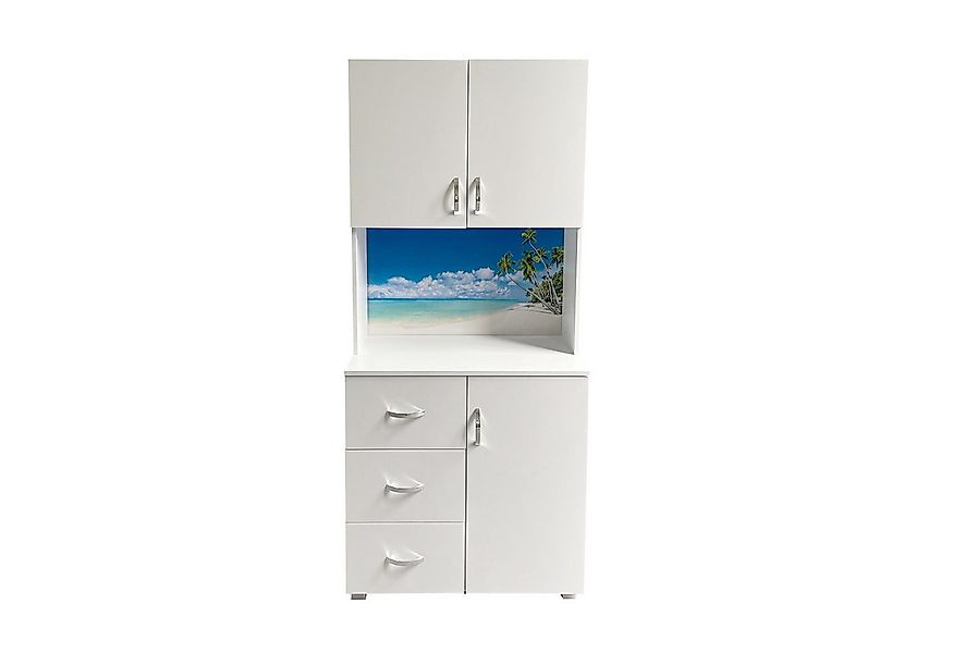 HTI-Living Hochschrank Badschrank Blanca Wellness Motiv Palmen (Stück, 1-St günstig online kaufen